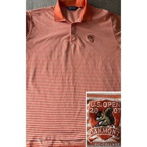 Polo Golf Ralph Lauren Shirt Men's XL US OPEN Oakmont CC Squirrel 2007 Orange